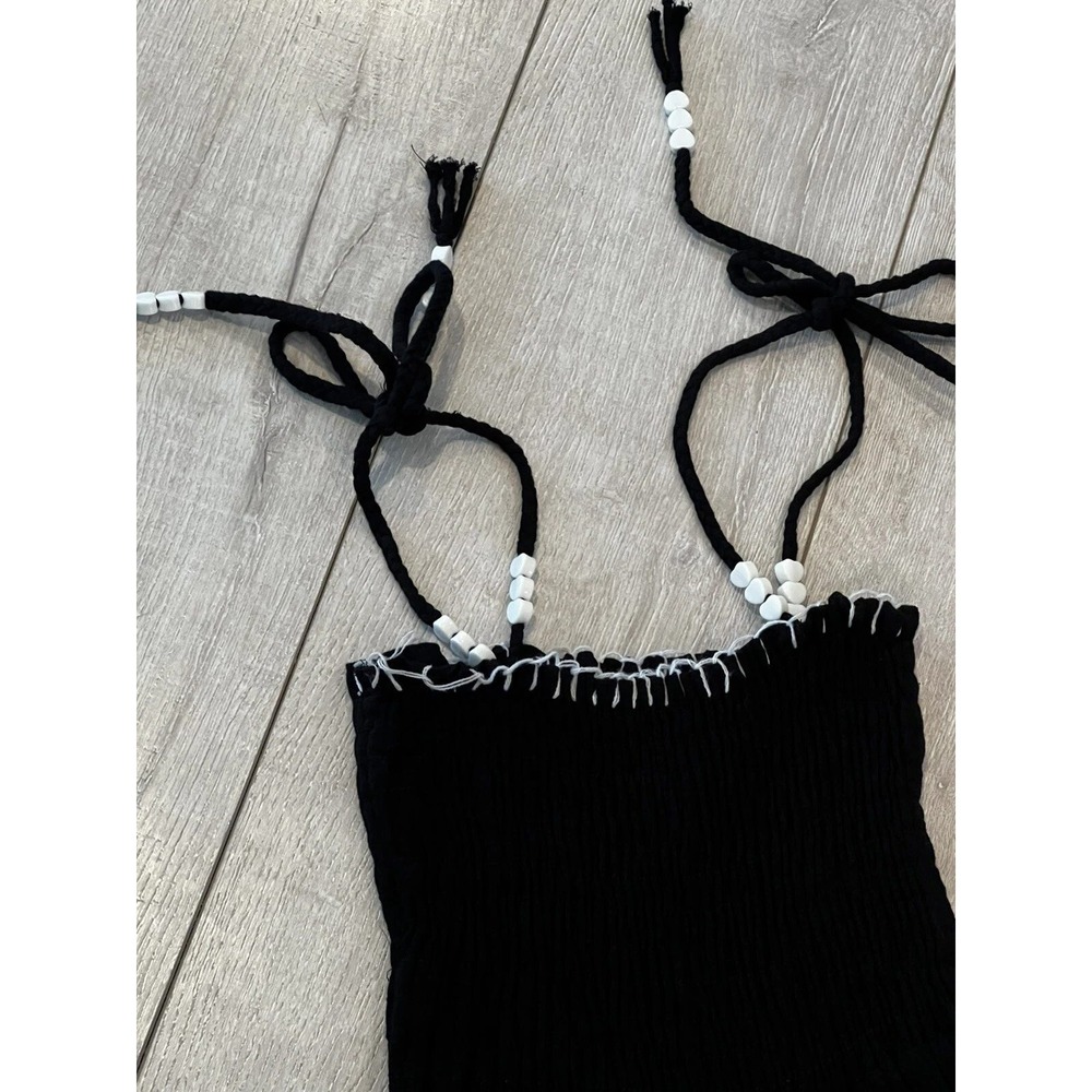 VaVa by Joy Han Maxi Dress Womens XS Black White Embroidered Boho Peasant Hippie - Picture 3 of 9